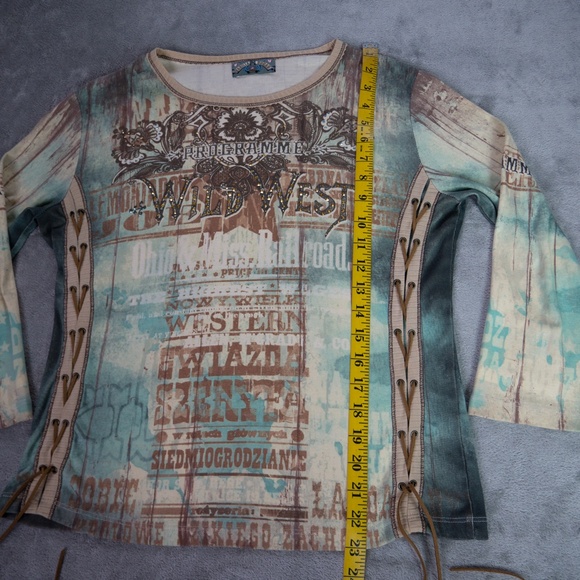 Y2K Vintage Vanilla Sugar Top Women Medium Studded Western Boho Grunge - Picture 9 of 12